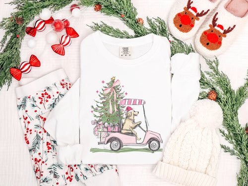 Christmas Dog Preppy Long Sleeve Tee or Sweatshirt {Unisex Adult}