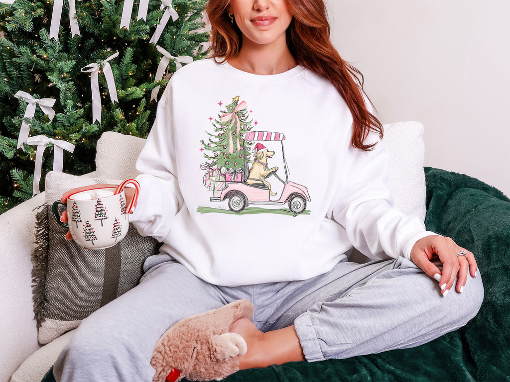 Christmas Dog Preppy Long Sleeve Tee or Sweatshirt {Unisex Adult}