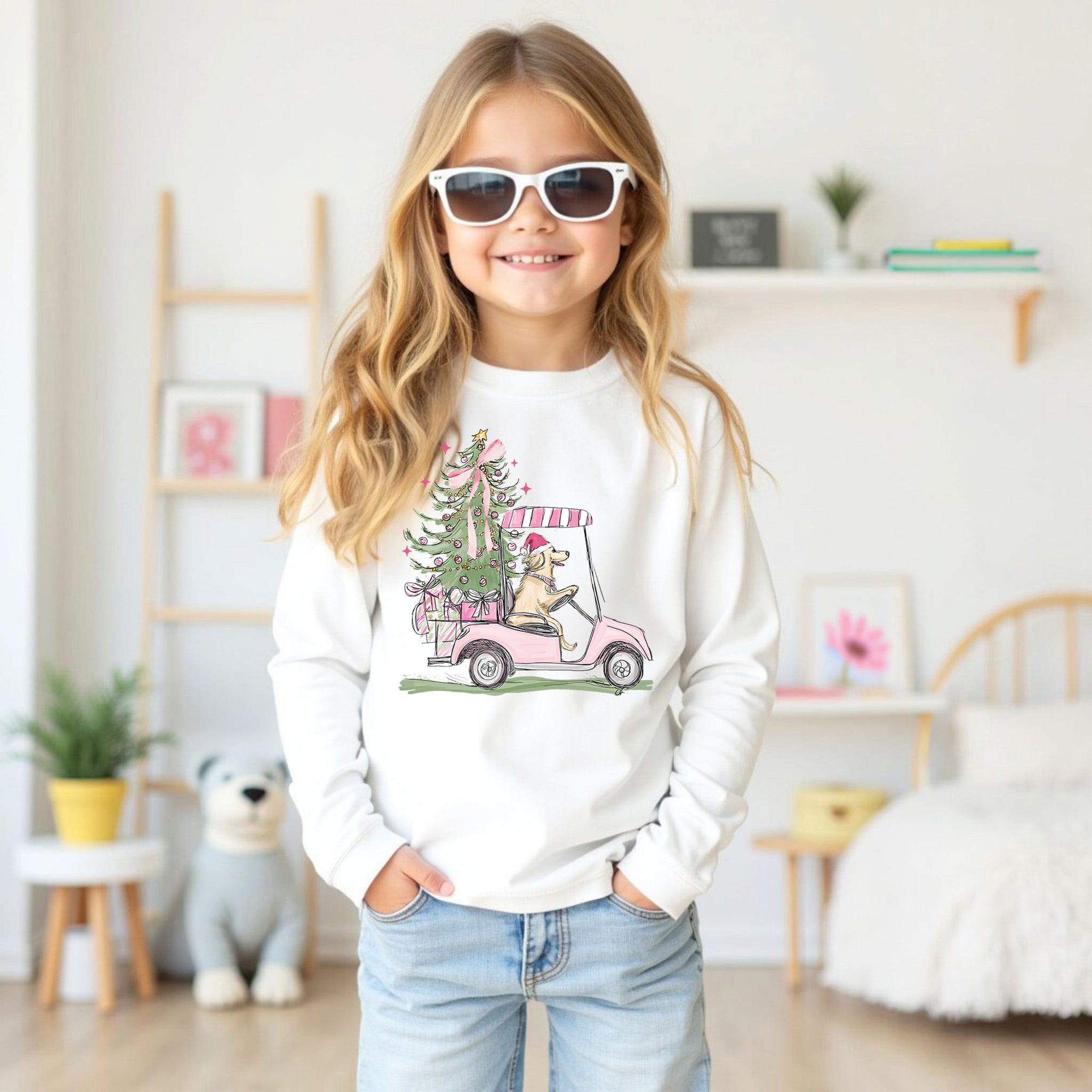 Christmas Dog Preppy Long Sleeve Tee or Sweatshirt {Unisex Adult}