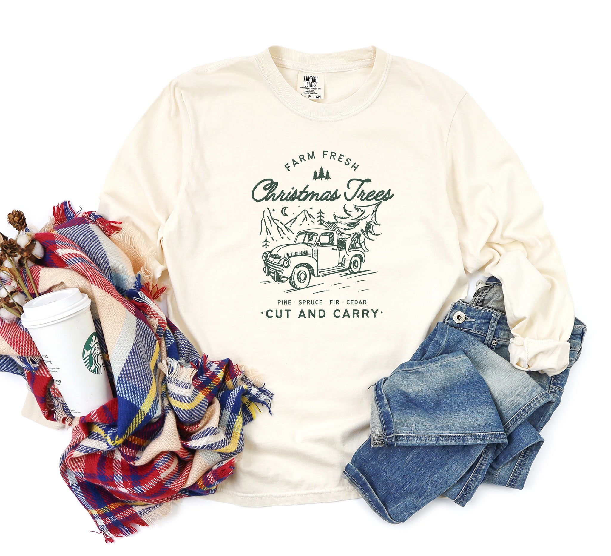 Farm Fresh Christmas Trees Long Sleeve Tee {Unisex Adult}
