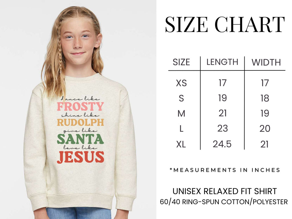 Frosty Rudolph Santa Jesus Sweatshirt {Unisex Youth}