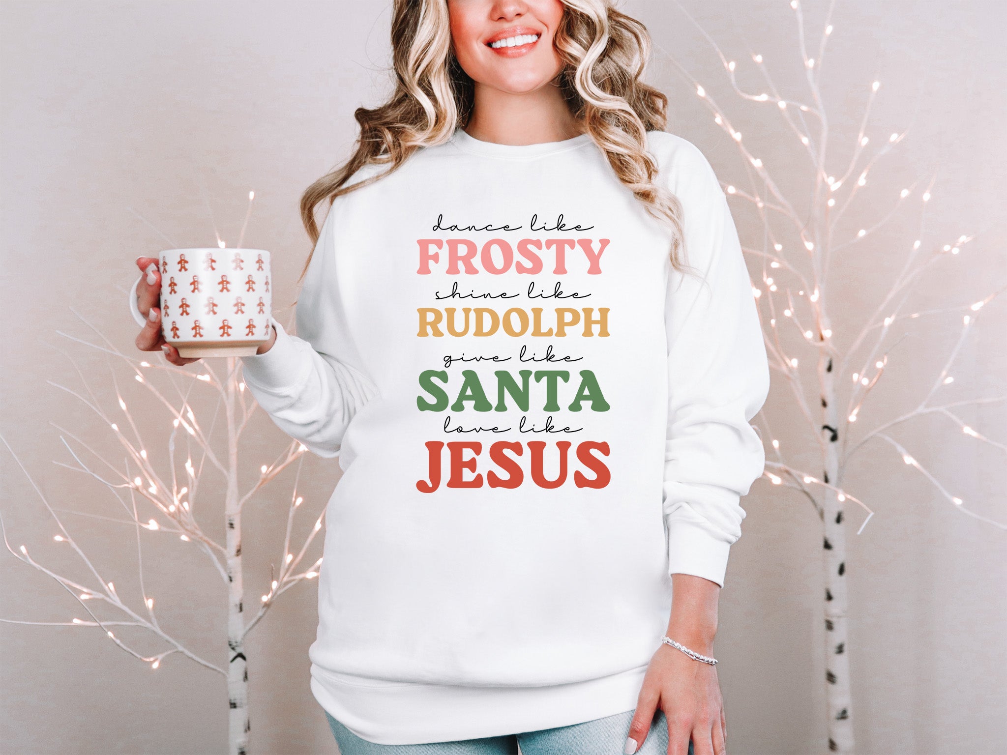 Frosty Rudolph Santa Jesus Sweatshirt {Unisex Adult}