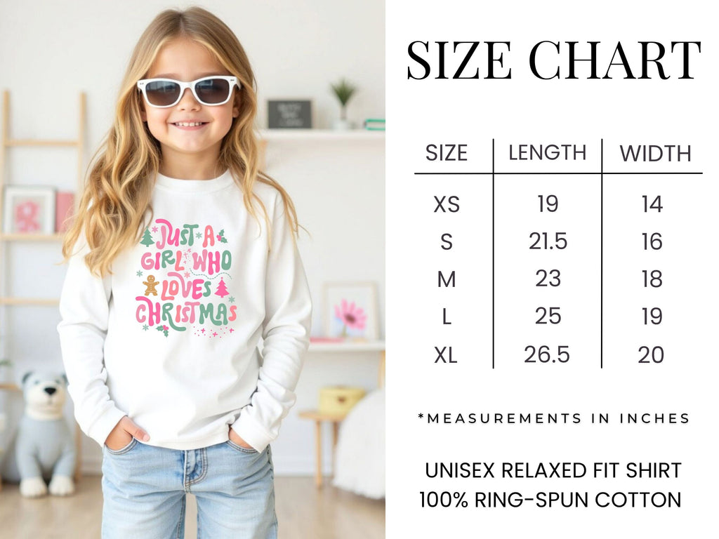 Just a Girl Who Loves Christmas Long Sleeve Tee {Unisex Youth}