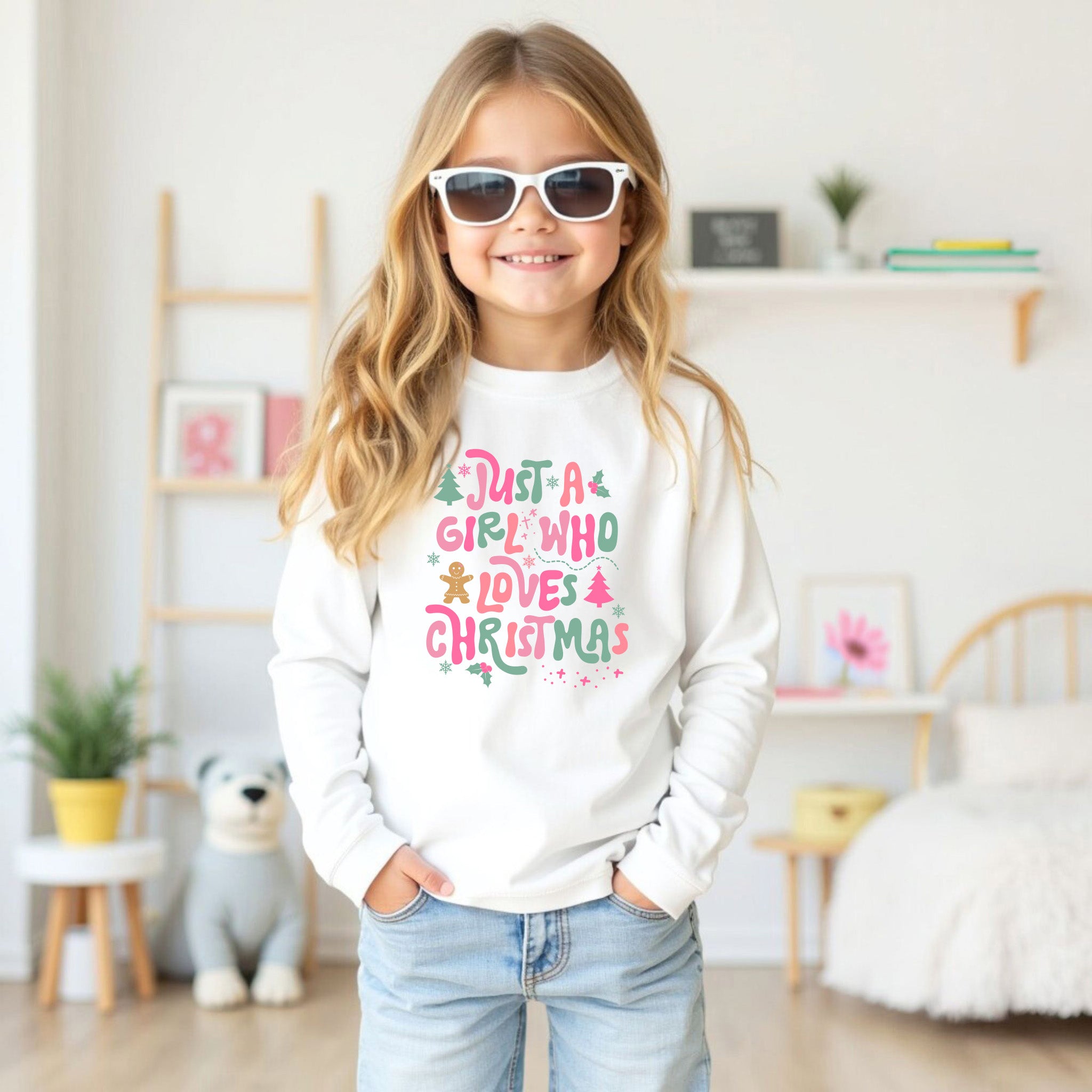 Just a Girl Who Loves Christmas Long Sleeve Tee {Unisex Youth}