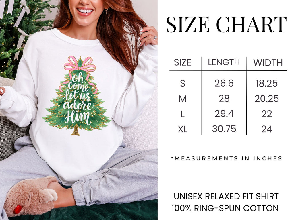 Oh Come Let Us Adore Him Long Sleeve Tee {Unisex Adult}