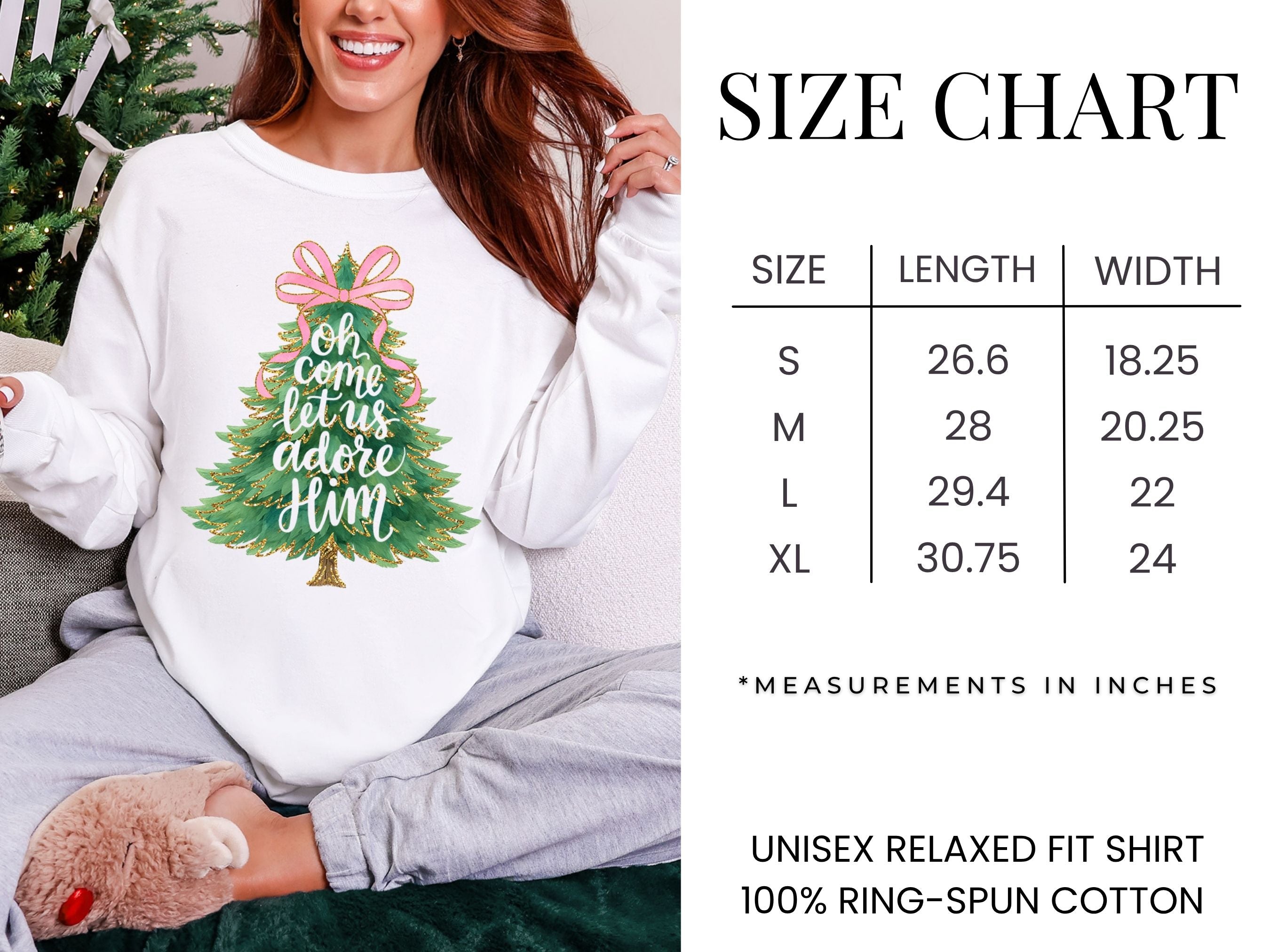 Oh Come Let Us Adore Him Long Sleeve Tee {Unisex Adult}