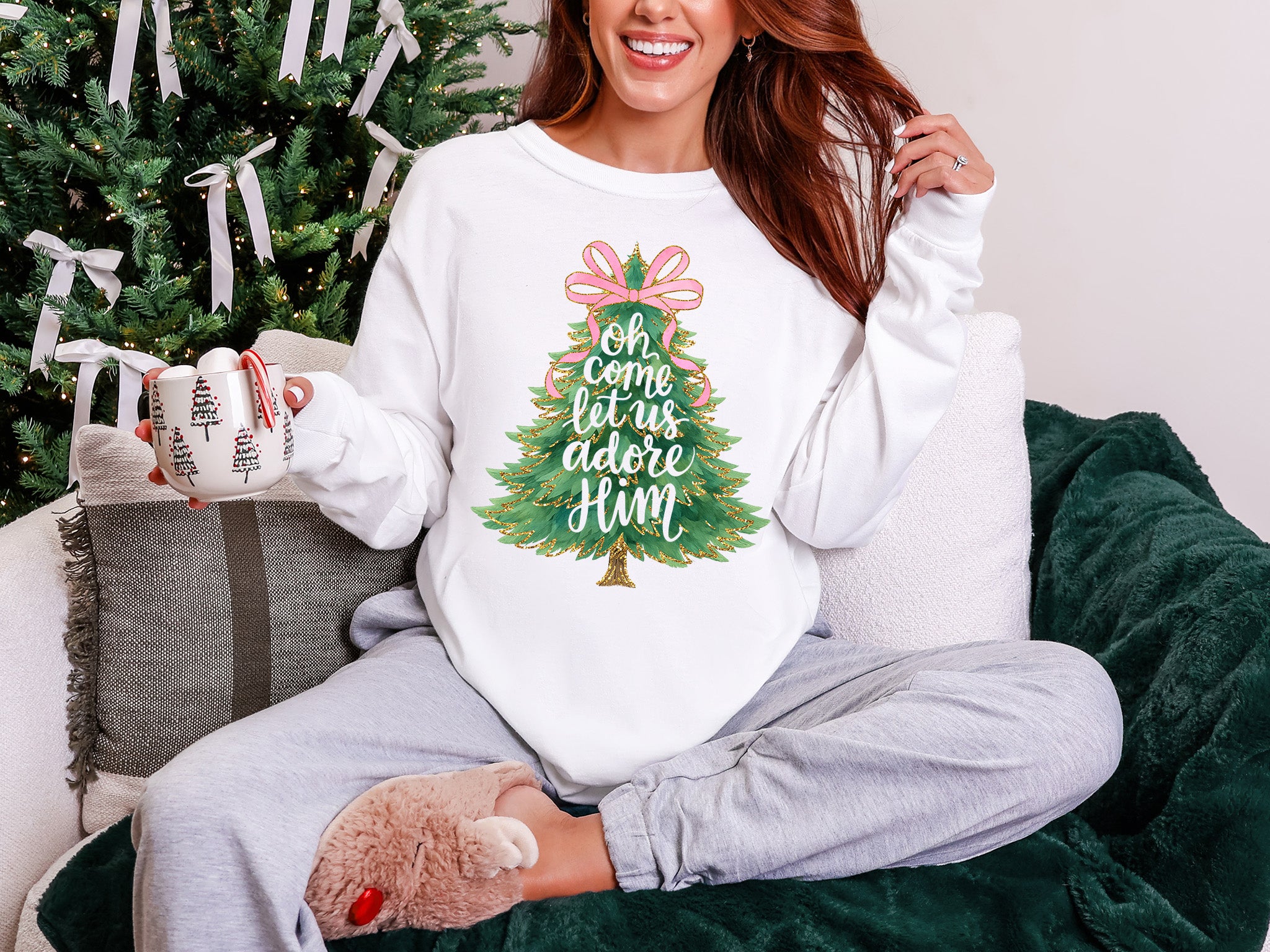 Oh Come Let Us Adore Him Long Sleeve Tee {Unisex Adult}