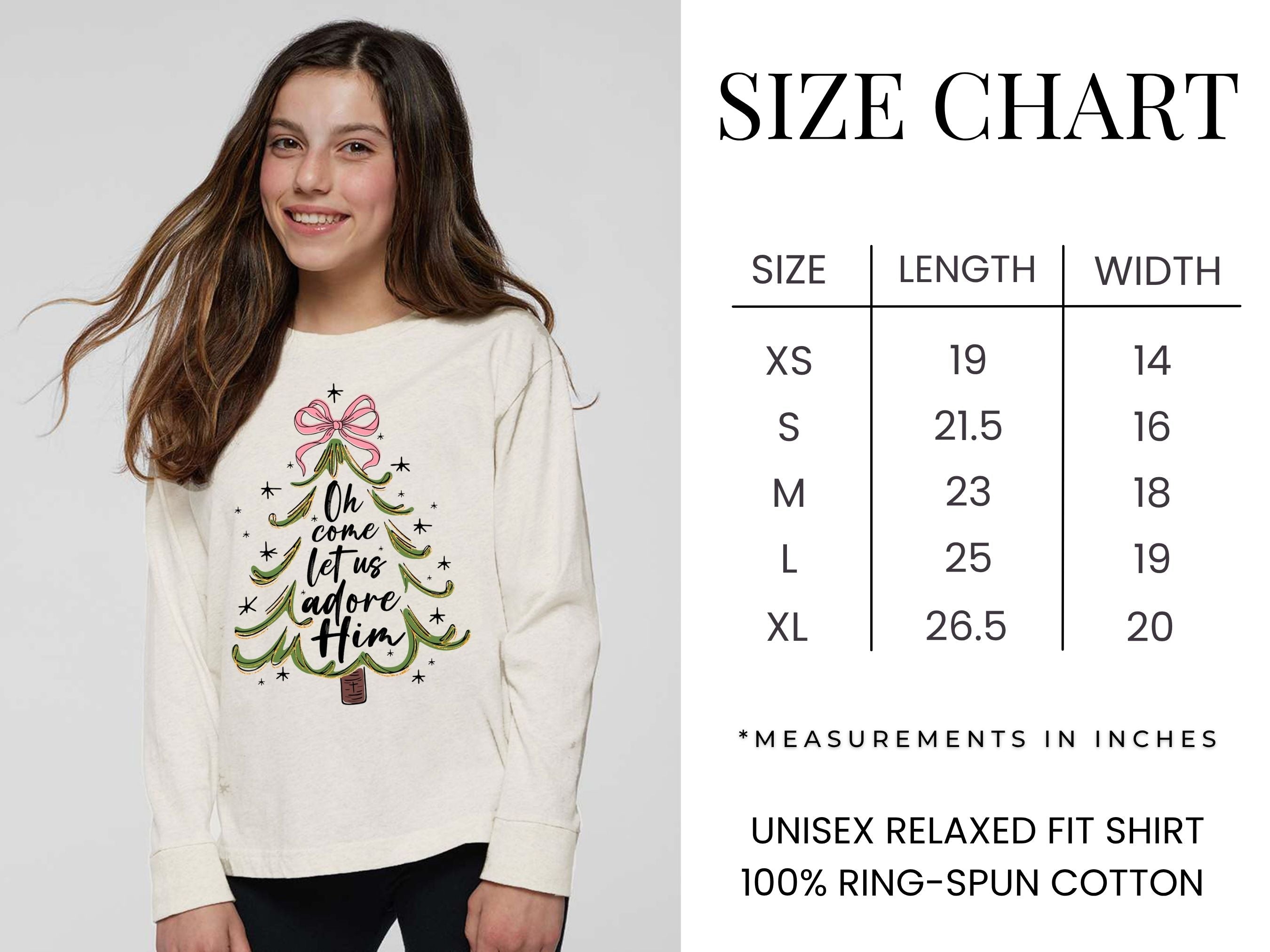 Oh Come Let Us Adore Him Long Sleeve Tee {Unisex Youth}