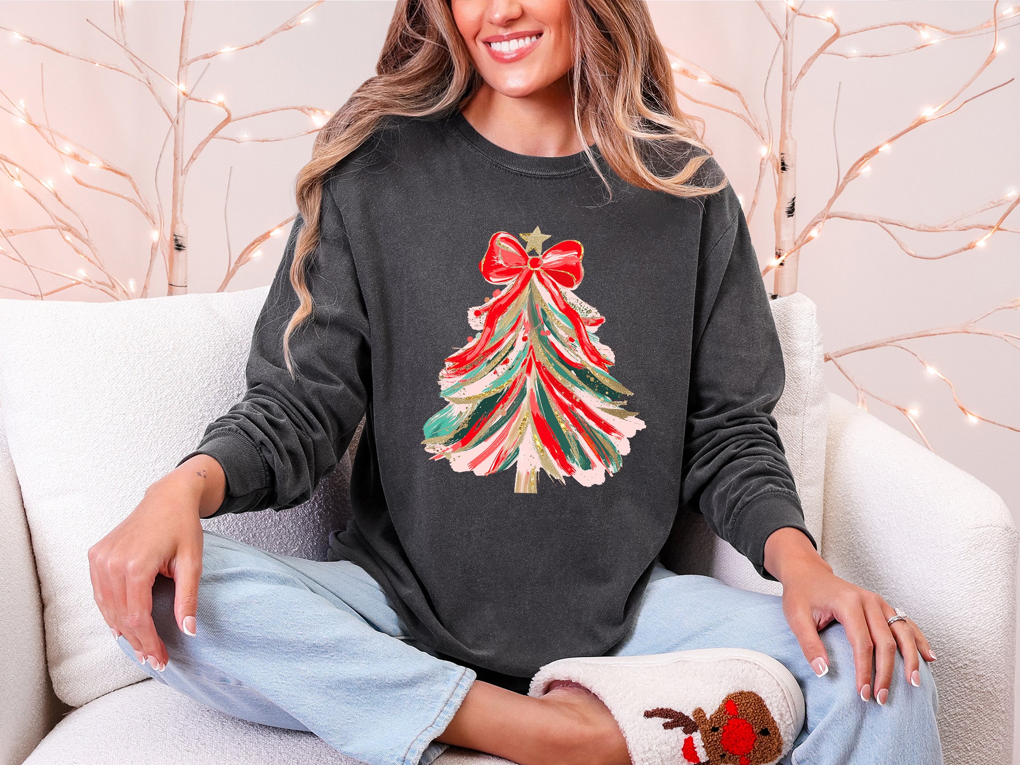 Ribbon Christmas Tree Long Sleeve Tee {Unisex Adult}